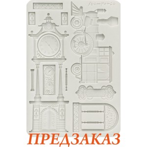 Силиконовая форма для моделирования Stamperia KACMA609 "Паровоз и напольные часы", А5